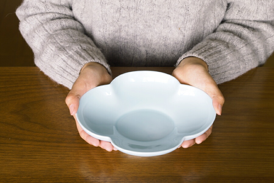 瑞々　木瓜長鉢7寸　青白