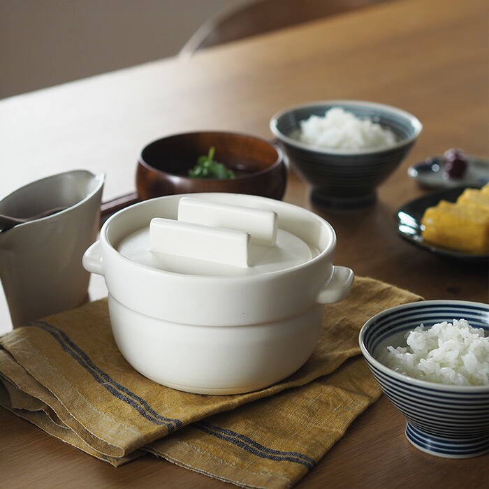 かもしか道具店 ごはんの鍋 一合炊き 白