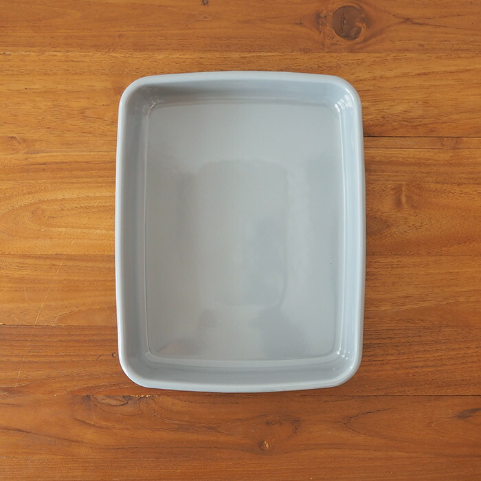 野田琺瑯　+Gray　レクタングル浅型　L