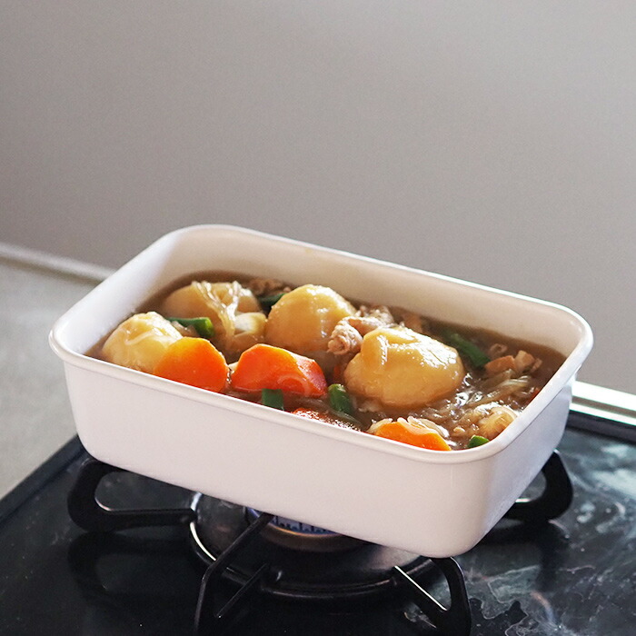 野田琺瑯　ホワイトシリーズ　レクタングル深型　L