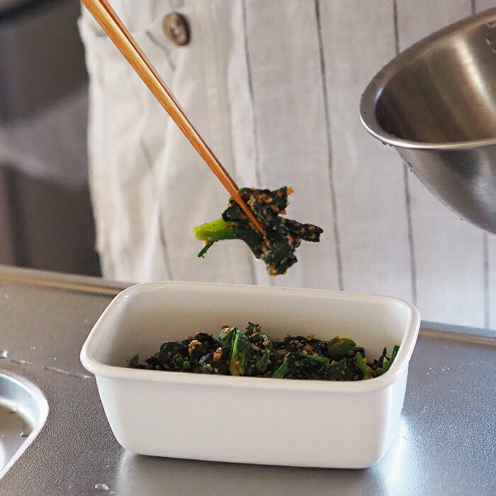 野田琺瑯　ホワイトシリーズ　レクタングル深型　S