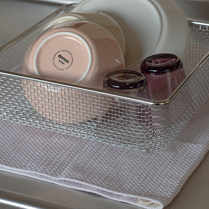 【プロキッチン別注】フコカ　キッチンクロス　ピンク　大判サイズ　46×70cm　/　Fucoca.