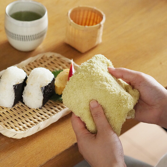 洗濯脱水するだけですぐ乾くおしぼりタオル イエロー