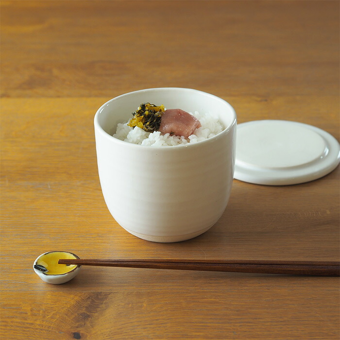 かもしか道具店　陶の飯びつ　こぶり　白