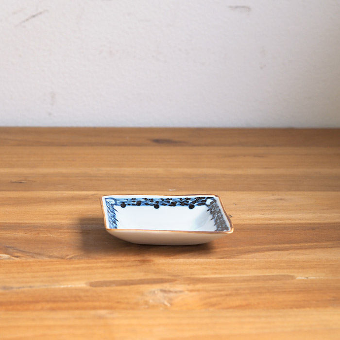 副千製陶所　渕地紋　角豆皿