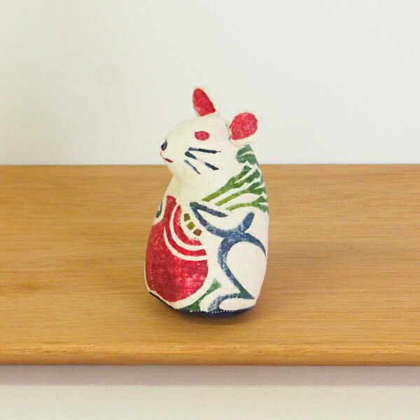 【1月より値上げ】真工藝　木版手染めぬいぐるみ　干支シリーズ・親　子　ねずみ