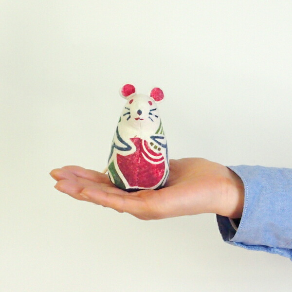 【1月より値上げ】真工藝　木版手染めぬいぐるみ　干支シリーズ・親　子　ねずみ