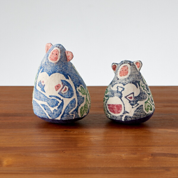 【1月より値上げ】■真工藝　木版手染めぬいぐるみ　干支シリーズ・親子セット　申　さる