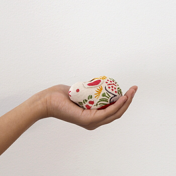 【1月より値上げ】真工藝　木版手染めぬいぐるみ　干支シリーズ・仔　卯　うさぎ