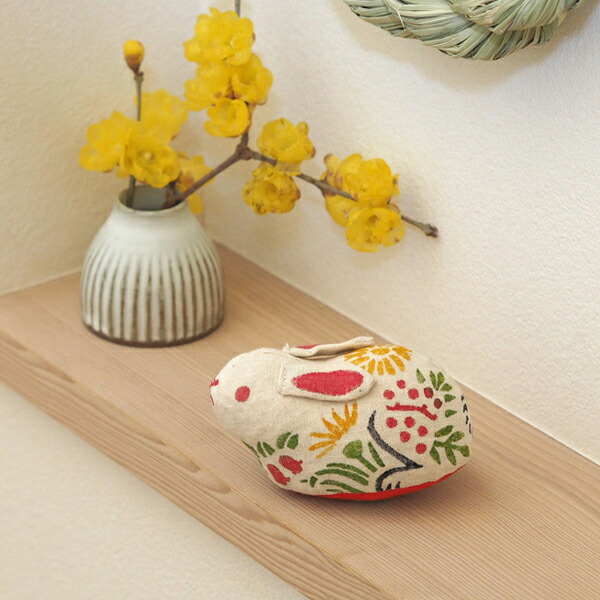 【1月より値上げ】真工藝　木版手染めぬいぐるみ　干支シリーズ・仔　卯　うさぎ