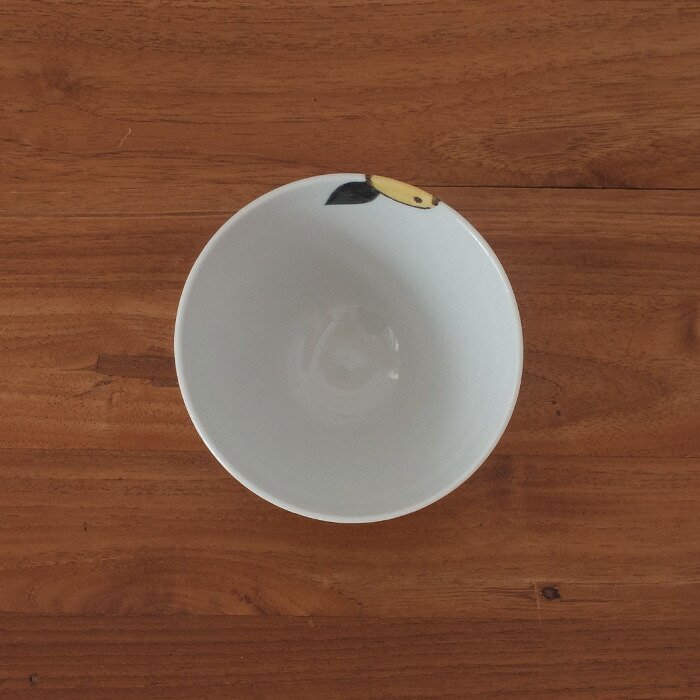 徳永遊心窯　色絵みかん　飯碗三角　大