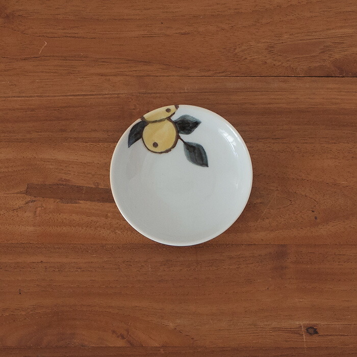 徳永遊心窯　色絵みかん 　3寸皿