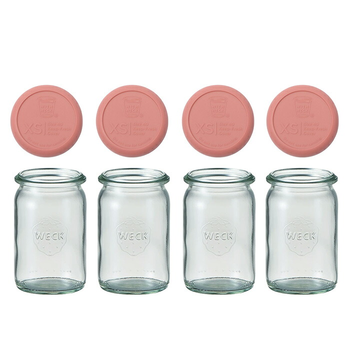 ウェック　ホームセット　（ストレート　140ml　4個　/　ローズ）　/　WECK