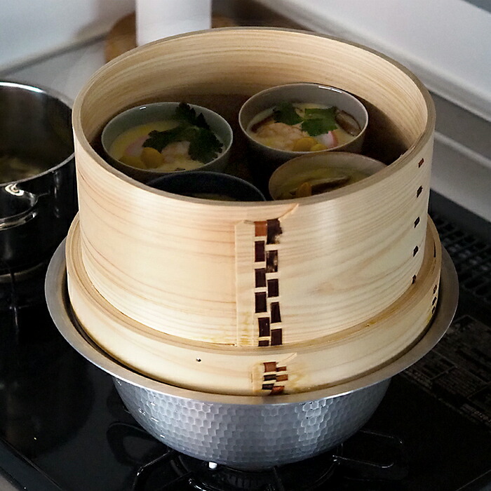 山一　特級和せいろ　24cm　井桁桟　身＆蓋セット