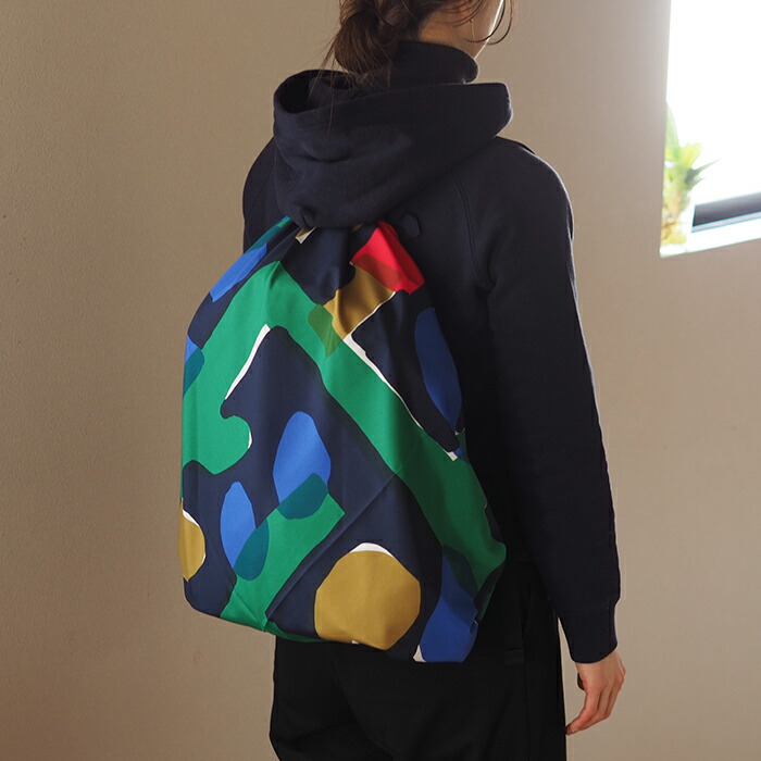 むす美　風呂敷　アクアドロップリサイクル　 鈴木マサル　TREEHOUSE　100cm 　ネイビー