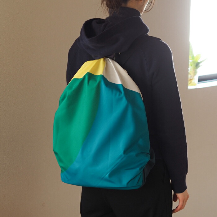 むす美　風呂敷　アクアドロップリサイクル　まる　100cm　ブルー グリーン