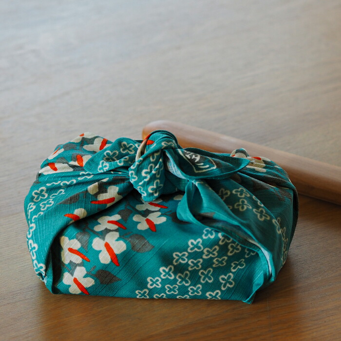 むす美　チーフ　竹久夢二　四葉とどくだみ　48cm　グリーン