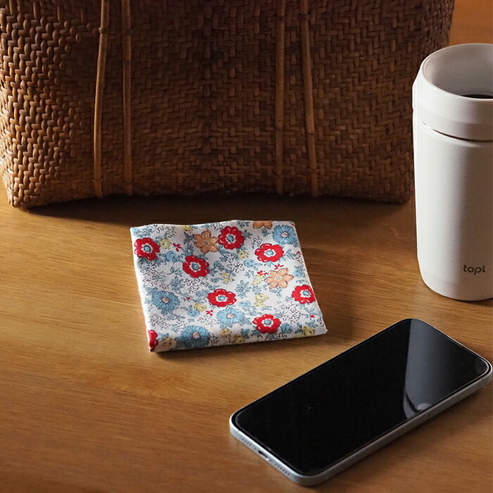 むす美　風呂敷　こはれ　flower　ミニブーケ　45cm　アカ