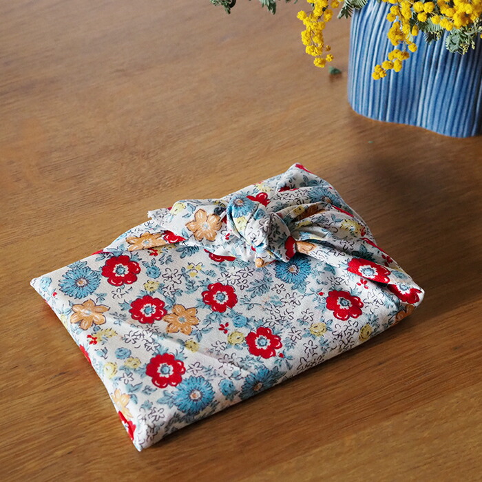 むす美　風呂敷　こはれ　flower　ミニブーケ　45cm　アカ