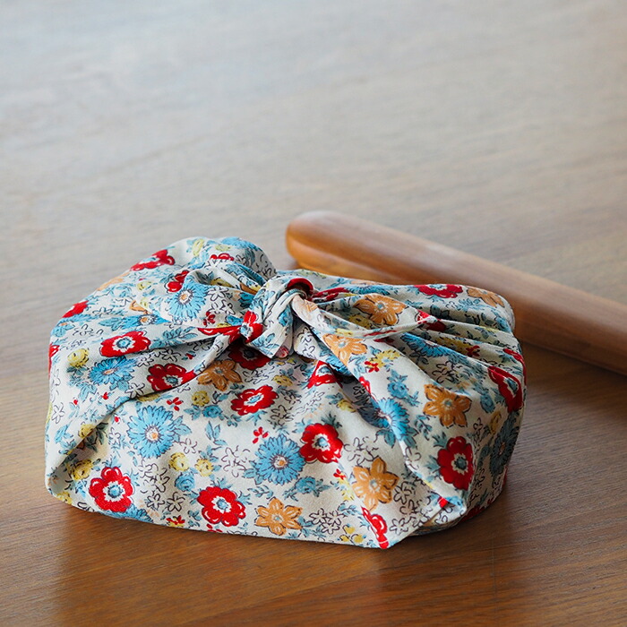 むす美　風呂敷　こはれ　flower　ミニブーケ　45cm　アカ